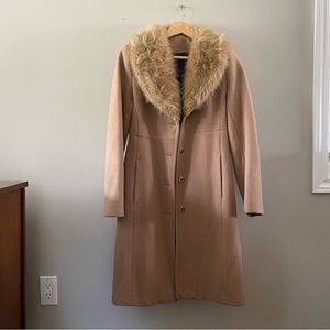 Vintage Faux Fur Collar Wool Coat